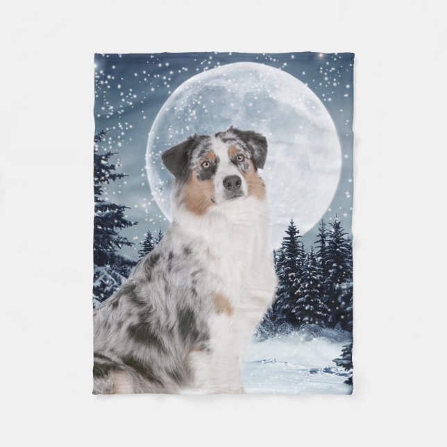 Australian Shepherd Fleece Blanket (Front)