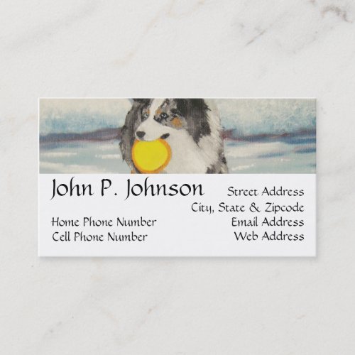 Australian Shepherd Frisbee Dog Business Card
