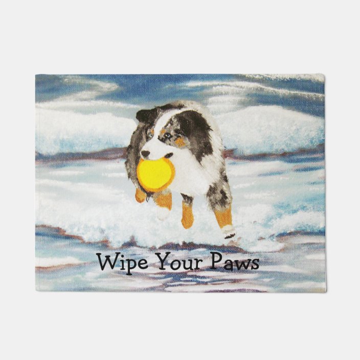 Australian Shepherd Frisbee Dog Doormat Zazzle Com