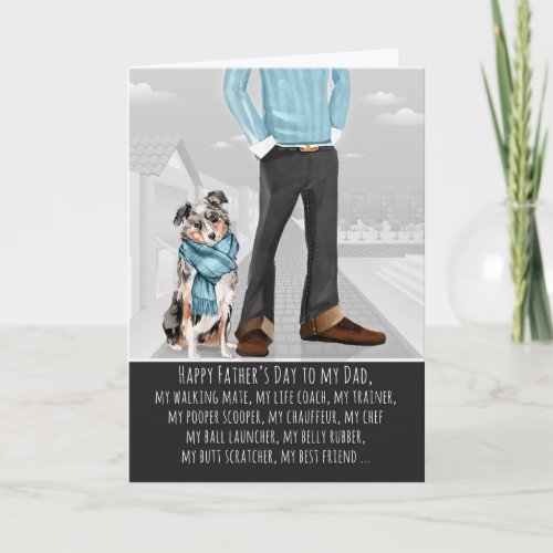 Australian Shepherd from the Dog Fathers Day Card