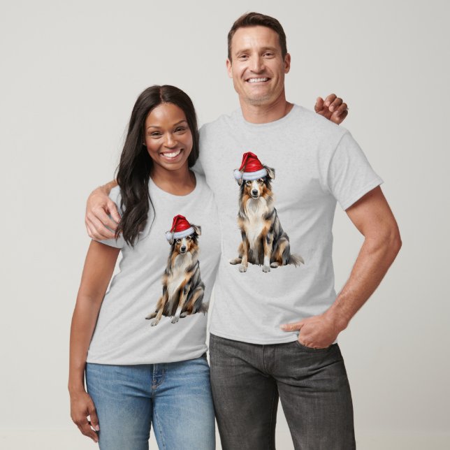 Australian Shepherd Funny Christmas Dog T-Shirt (Unisex)