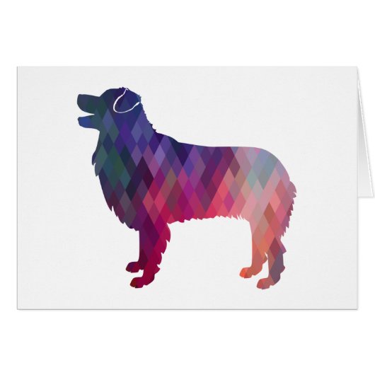 Australian Shepherd Geometric Silhouette Pink (Front Horizontal)