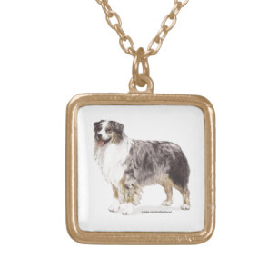 Australian Shepherd Gold Plated Necklace