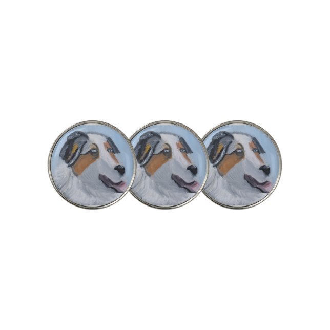 Australian Shepherd Golf Ball Marker (3 Up)