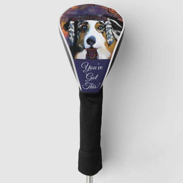 AUSTRALIAN SHEPHERD  GOLF HEAD COVER (Front)