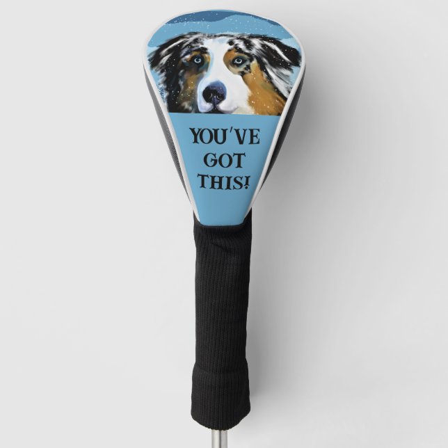 Australian Shepherd  Golf Head Cover (Front)