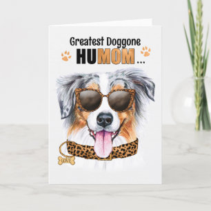 Australian Shepherd Greatest HuMOM Mother's Day Holiday Card