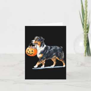 Australian Shepherd Halloween Dog Lovers Design Card