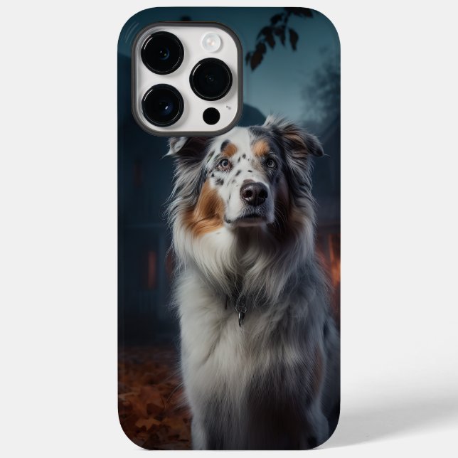 Australian Shepherd Halloween Scary Case-Mate iPhone Case (Back)