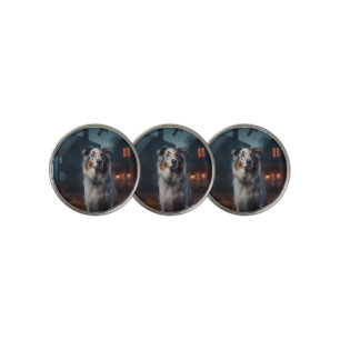 Australian Shepherd Halloween Scary Golf Ball Marker
