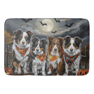 Australian Shepherd Halloween Spooky  Bath Mat