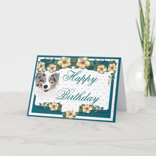 Australian Shepherd _ Happy Birthday Card