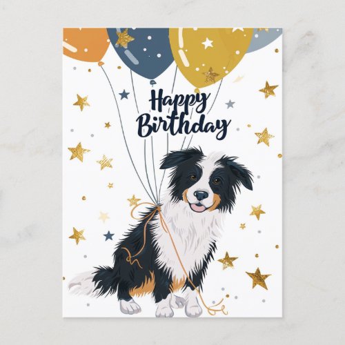 Australian shepherd Happy birthday  Postcard