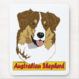 Australian Shepherd head- red tri colored Mouse Pad