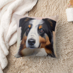 Australian Shepherd Head - Throw Pillow