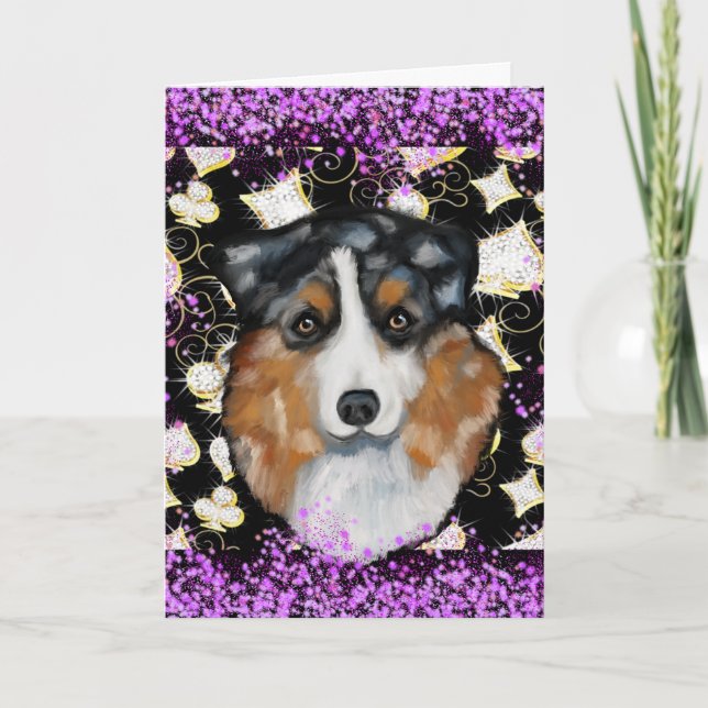 AUSTRALIAN SHEPHERD HOLIDAY CARD (Front)