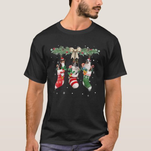 Australian Shepherd In Christmas Socks _ Australia T_Shirt