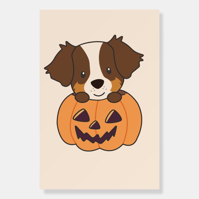 Australian Shepherd In Pumpkin Cute Happy Foam Boa Foam Board (Front)