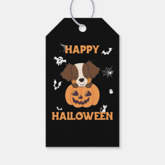 Australian Shepherd In Pumpkin Cute Happy Gift Tag
