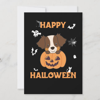 Australian Shepherd In Pumpkin Cute Happy Holiday Card