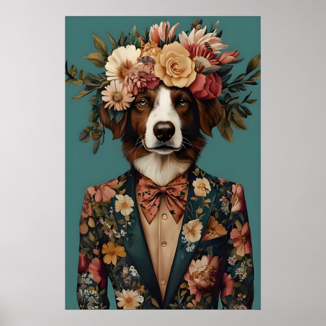 Australian Shepherd In Suit Poster, Australian Poster (Front)