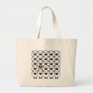 Australian Shepherd in the Sheep Large Tote Bag