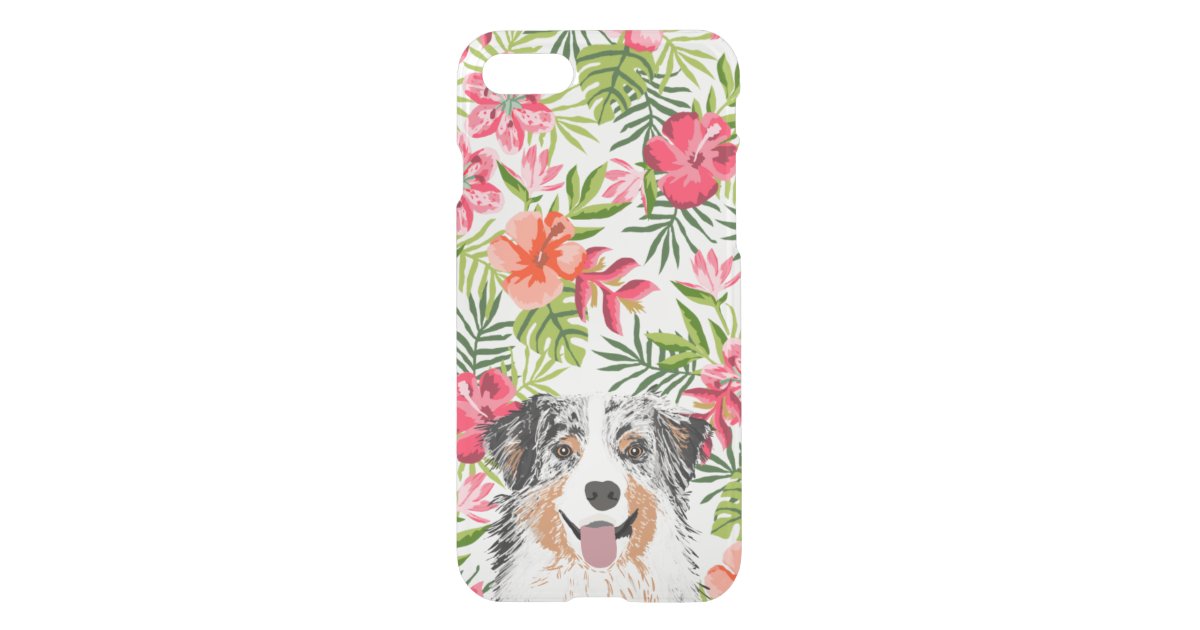 Australian Shepherd Iphone Clear Case Hawaiian Zazzle Com