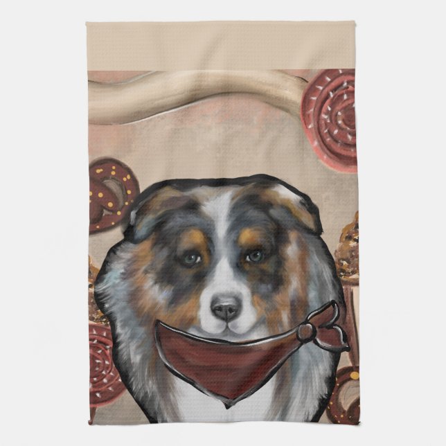  AUSTRALIAN SHEPHERD KITCHEN TOWEL (Vertical)