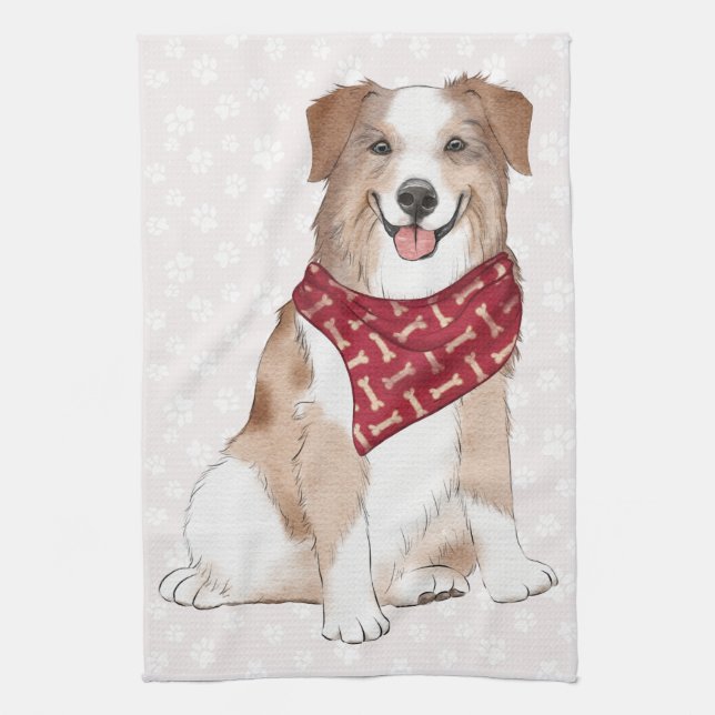 Australian Shepherd Kitchen Towel (Vertical)