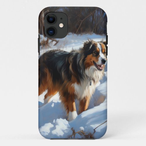 Australian Shepherd Let It Snow Christmas iPhone 11 Case