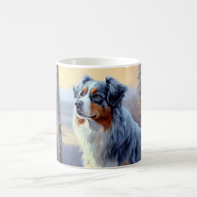 Australian Shepherd Let It Snow Christmas  Coffee Mug (Center)