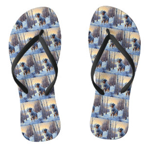 Australian Shepherd Let It Snow Christmas  Flip Flops