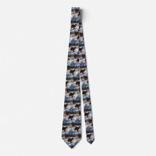 Australian Shepherd Let It Snow Christmas Neck Tie