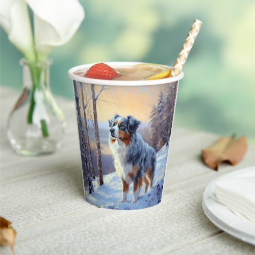 Australian Shepherd Let It Snow Christmas  Paper Cups