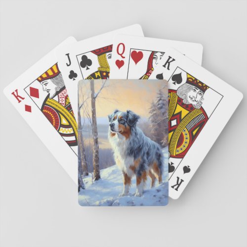 Australian Shepherd Let It Snow Christmas  Poker Cards