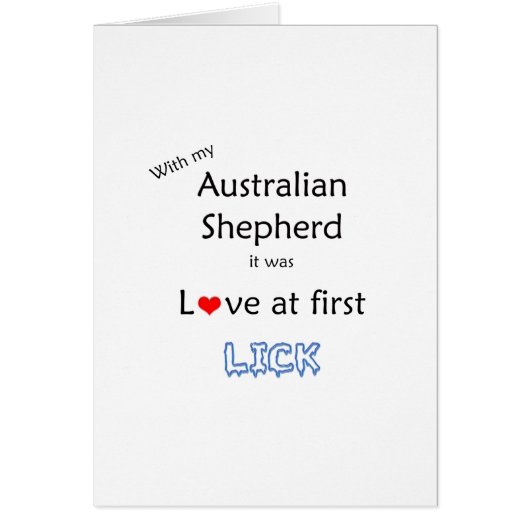 Australian Shepherd Lick Design Cards (Front)