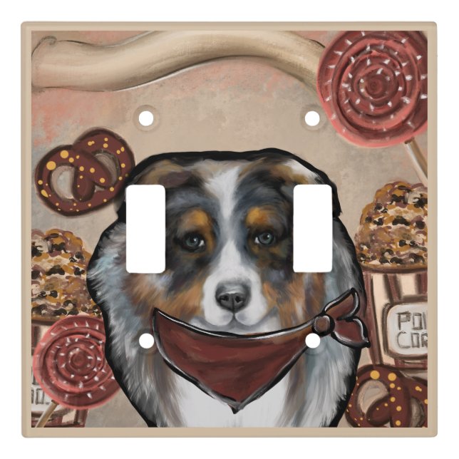  AUSTRALIAN SHEPHERD LIGHT SWITCH COVER (Front)