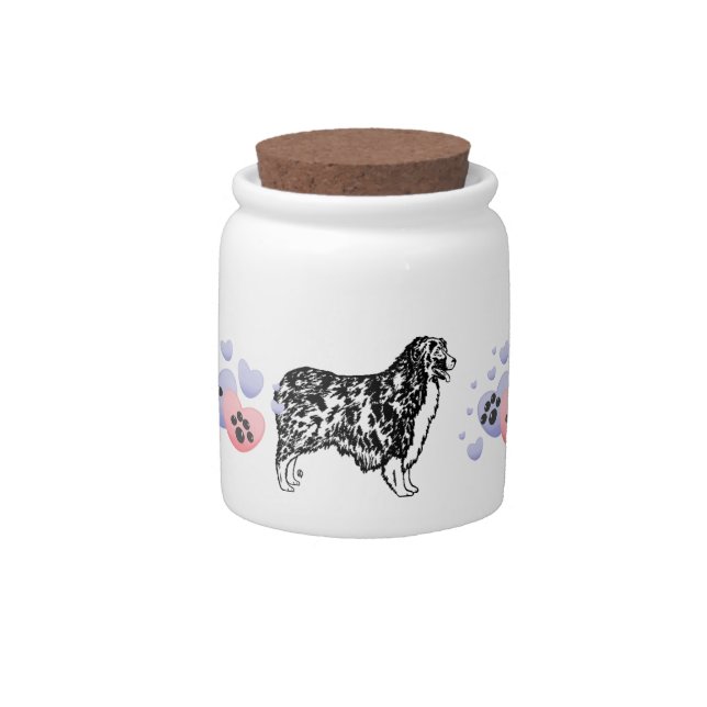Australian Shepherd Love Candy Jar (Front)