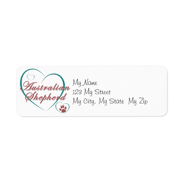 Australian Shepherd Love Label (Front)