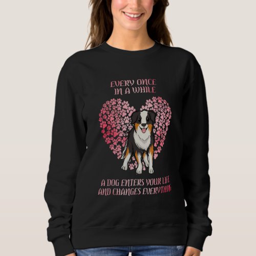 Australian Shepherd Love With Hearts Aussie Dog Sweatshirt
