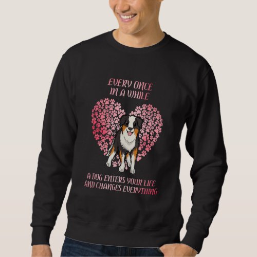 Australian Shepherd Love With Hearts Aussie Dog Sweatshirt