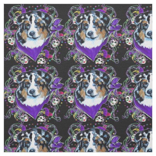 AUSTRALIAN SHEPHERD - MARDI GRAS FABRIC