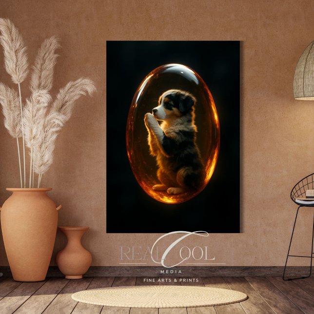 Australian Shepherd Memorial Amber Art Print (Creator Uploaded)