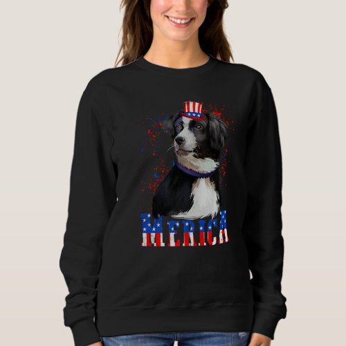 Australian Shepherd Merica American Flag Dog July  Sweatshirt