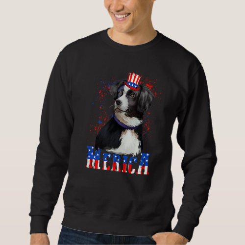 Australian Shepherd Merica American Flag Dog July  Sweatshirt