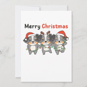 Australian Shepherd Merry Christmas Cute Dogs Holi Holiday Card