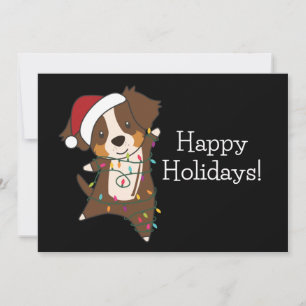 Australian Shepherd Merry Christmas Winter Adult C Holiday Card