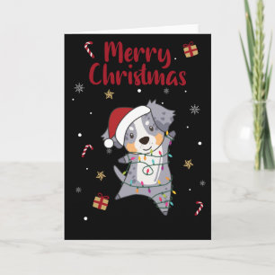 Australian Shepherd Merry Christmas Winter Card