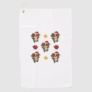 Australian Shepherd Merry Christmas Winter Dogs Ch Golf Towel