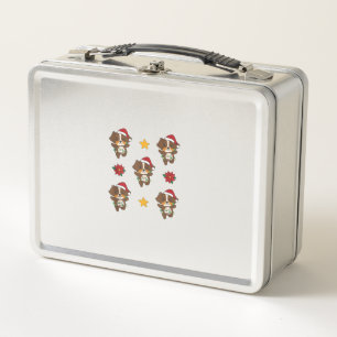 Australian Shepherd Merry Christmas Winter Dogs Ch Metal Lunch Box